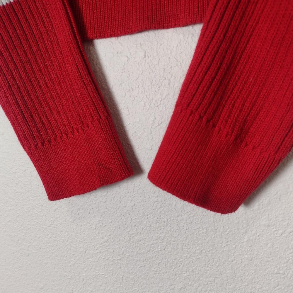 Tommy Hilfiger Tommy Jeans Red Striped Ribbed Knit Crewneck Sweater Size M - Picture 7 of 10